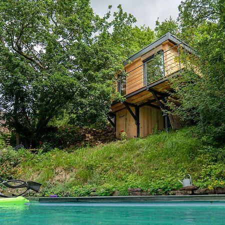 Le Moonloft insolite Tiny-House dans les arbres&1 séance de sauna pour 2 avec vue panoramique Osenbach Esterno foto