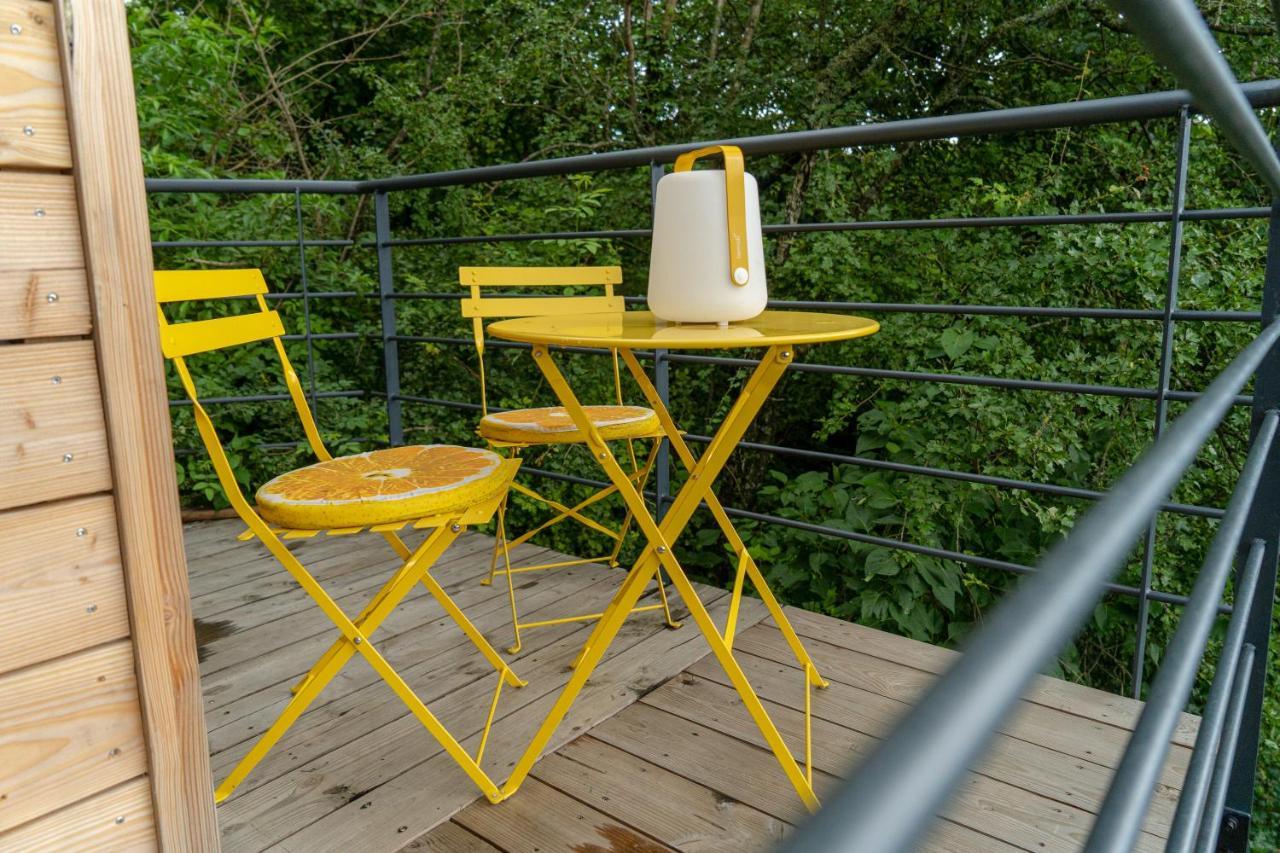 Le Moonloft insolite Tiny-House dans les arbres&1 séance de sauna pour 2 avec vue panoramique Osenbach Esterno foto